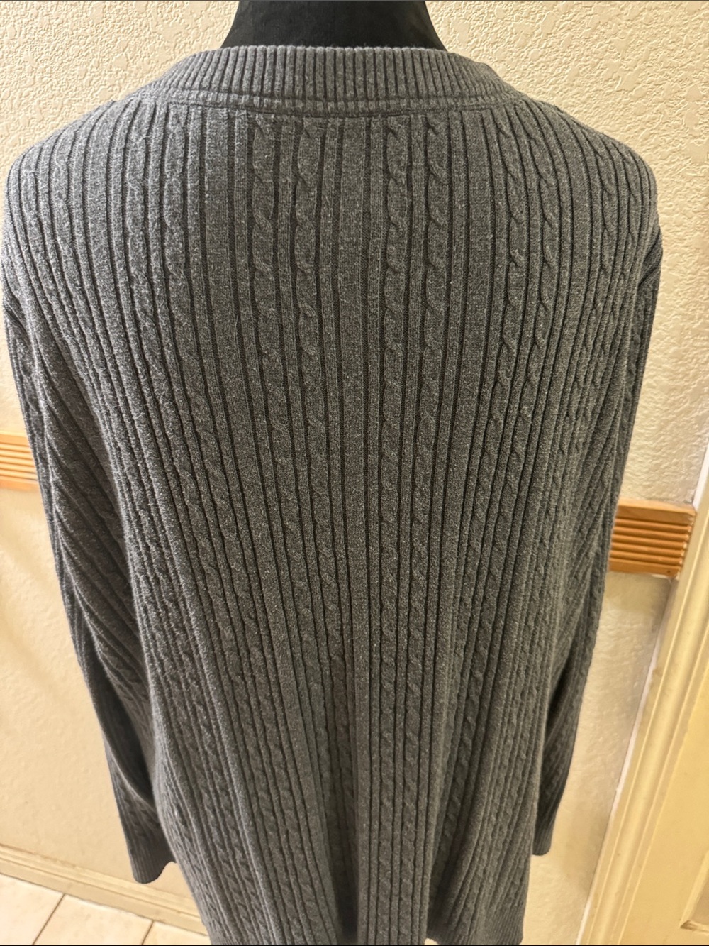 Covington Gray Ribbed Button-Front Women's Sweater Cardigan Size 20-22W - Picture 5 of 6